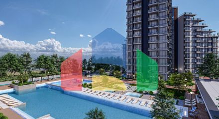 Квартира 2+1 (132м2) с балконом 7м2 и террасой 38м2 в комплексе рядом с морем