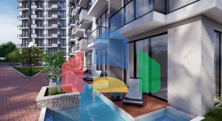 Квартира 2+1 (132м2) с балконом 7м2 и террасой 38м2 в комплексе рядом с морем