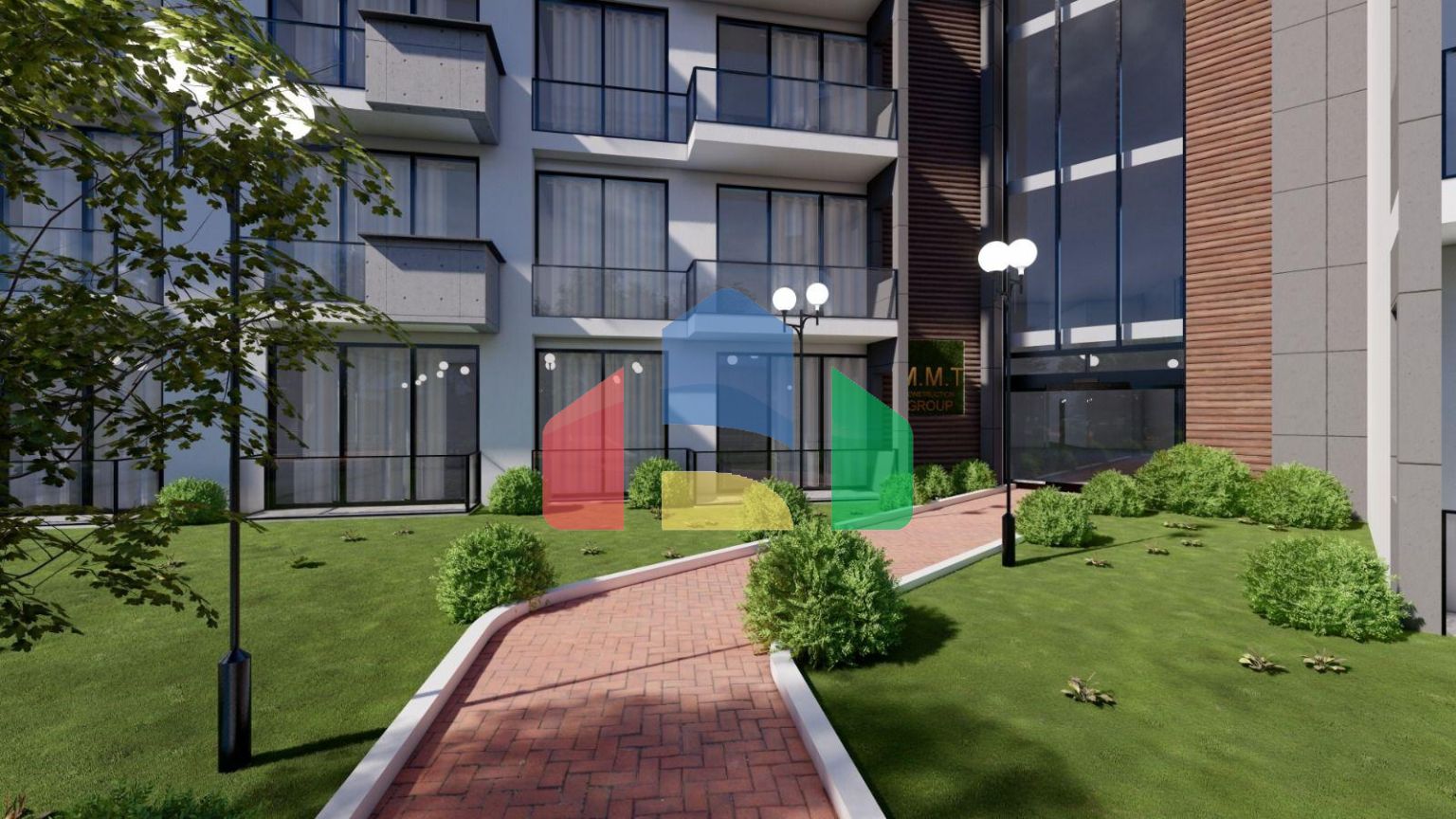 Квартира 2+1 (132м2) с балконом 7м2 и террасой 38м2 в комплексе рядом с морем