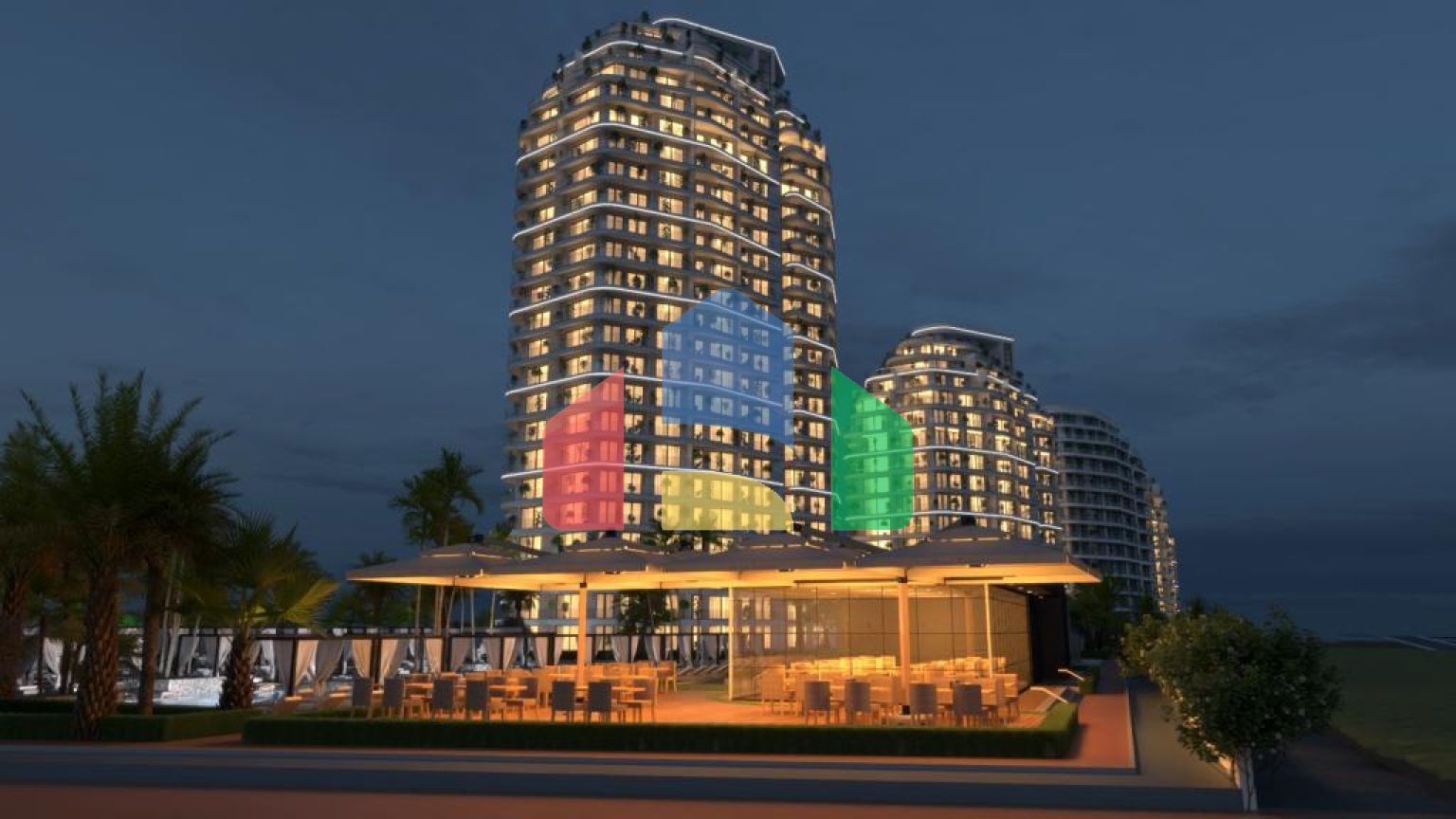 Двухкомнатная квартира 60 м2 в роскошном комплексе на берегу моря