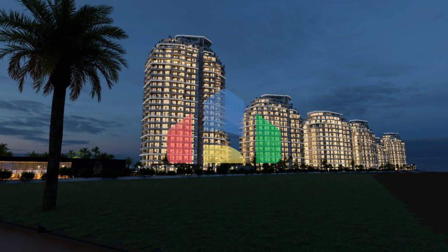 Двухкомнатная квартира 60 м2 в роскошном комплексе на берегу моря