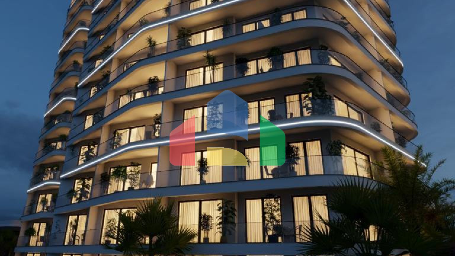 Двухкомнатная квартира 60 м2 в роскошном комплексе на берегу моря