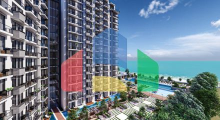 Студия 50 м2 с видом на море в масштабном курортном комплексе в Газиверене Студия 50 м2 с видом на море в масштабном курортном комплексе в Газиверене