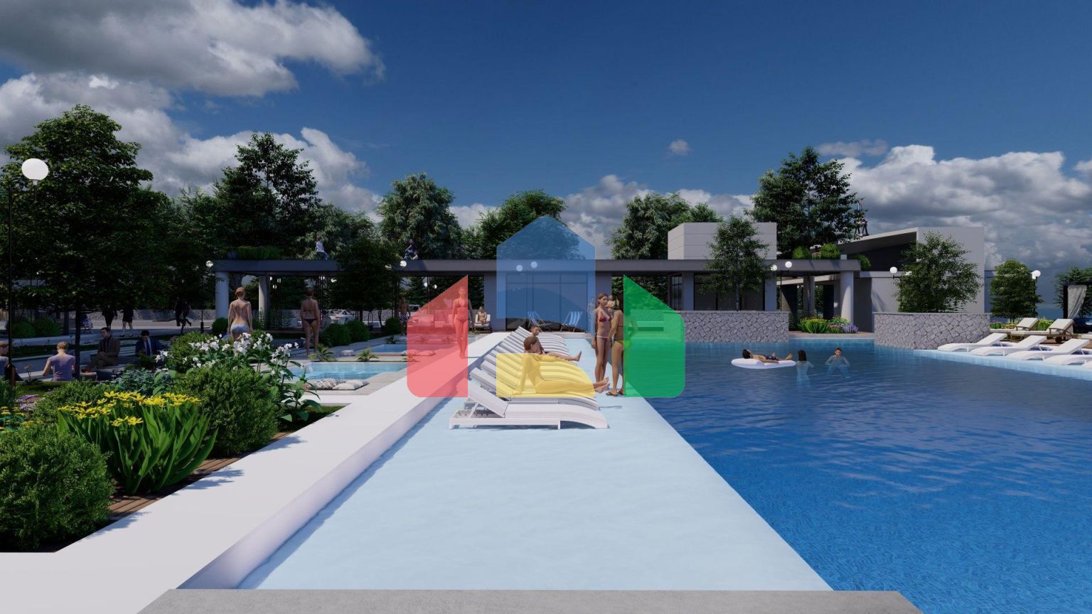 Студия 50 м2 с видом на море в масштабном курортном комплексе в Газиверене