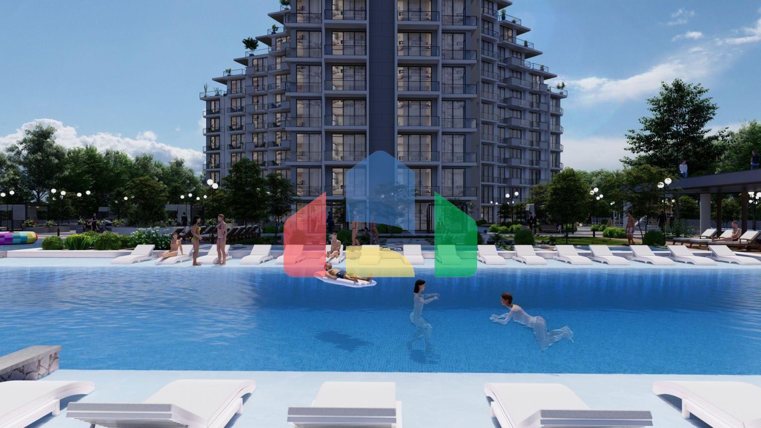 Студия 50 м2 с видом на море в масштабном курортном комплексе в Газиверене