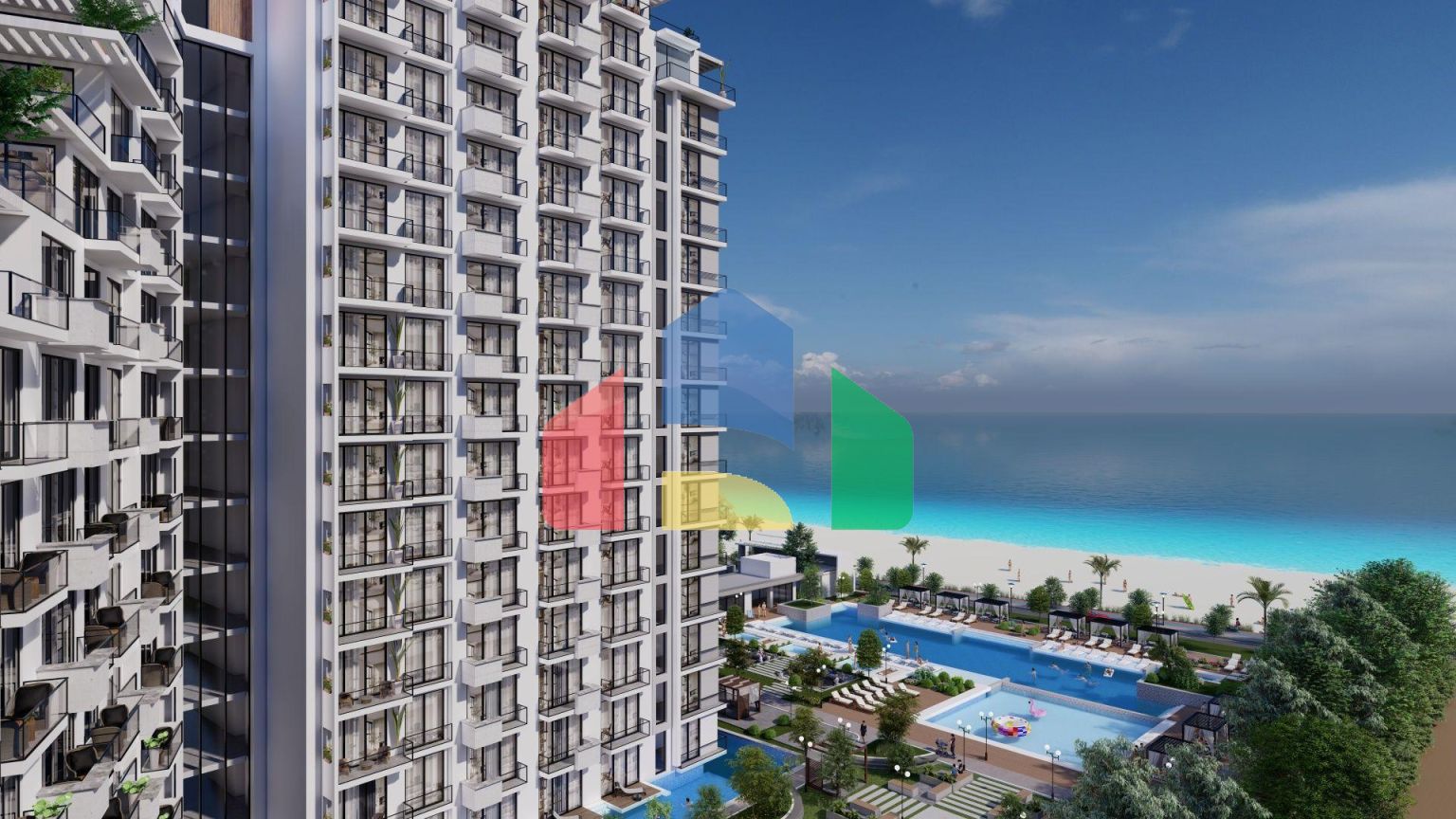 Студия 50 м2 с видом на море в масштабном курортном комплексе в Газиверене