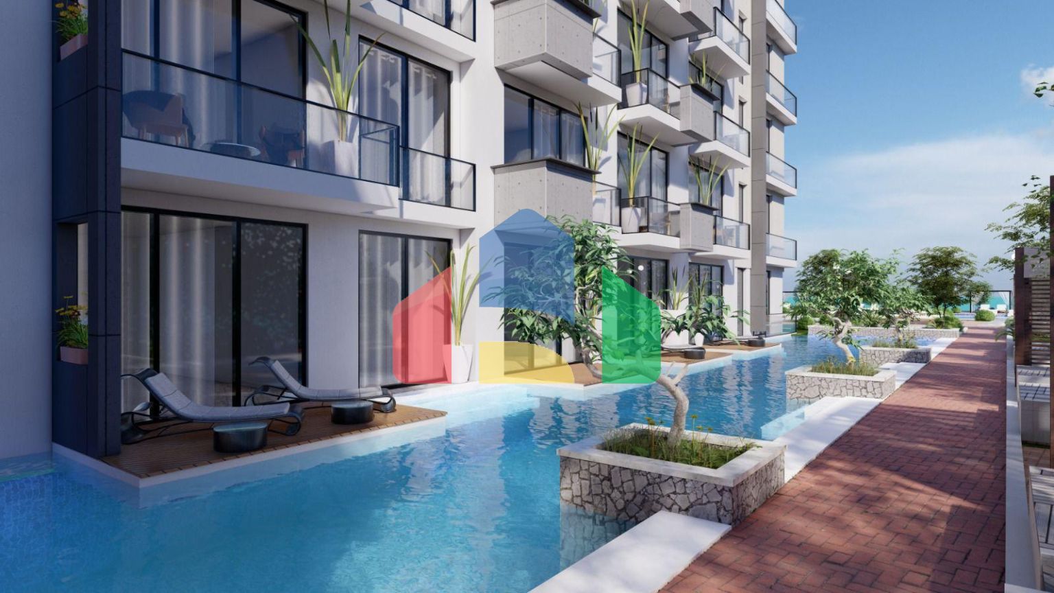 Студия 50 м2 с видом на море в масштабном курортном комплексе в Газиверене