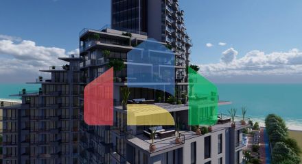 Студия 50 м2 с видом на море в масштабном курортном комплексе в Газиверене