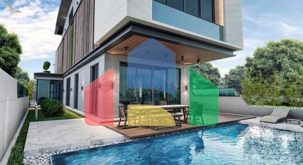 Вилла планировки 6+1 в микрорайоне Эрменек - Анталия