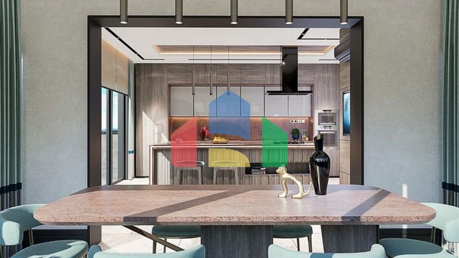 Вилла планировки 6+1 в микрорайоне Эрменек - Анталия