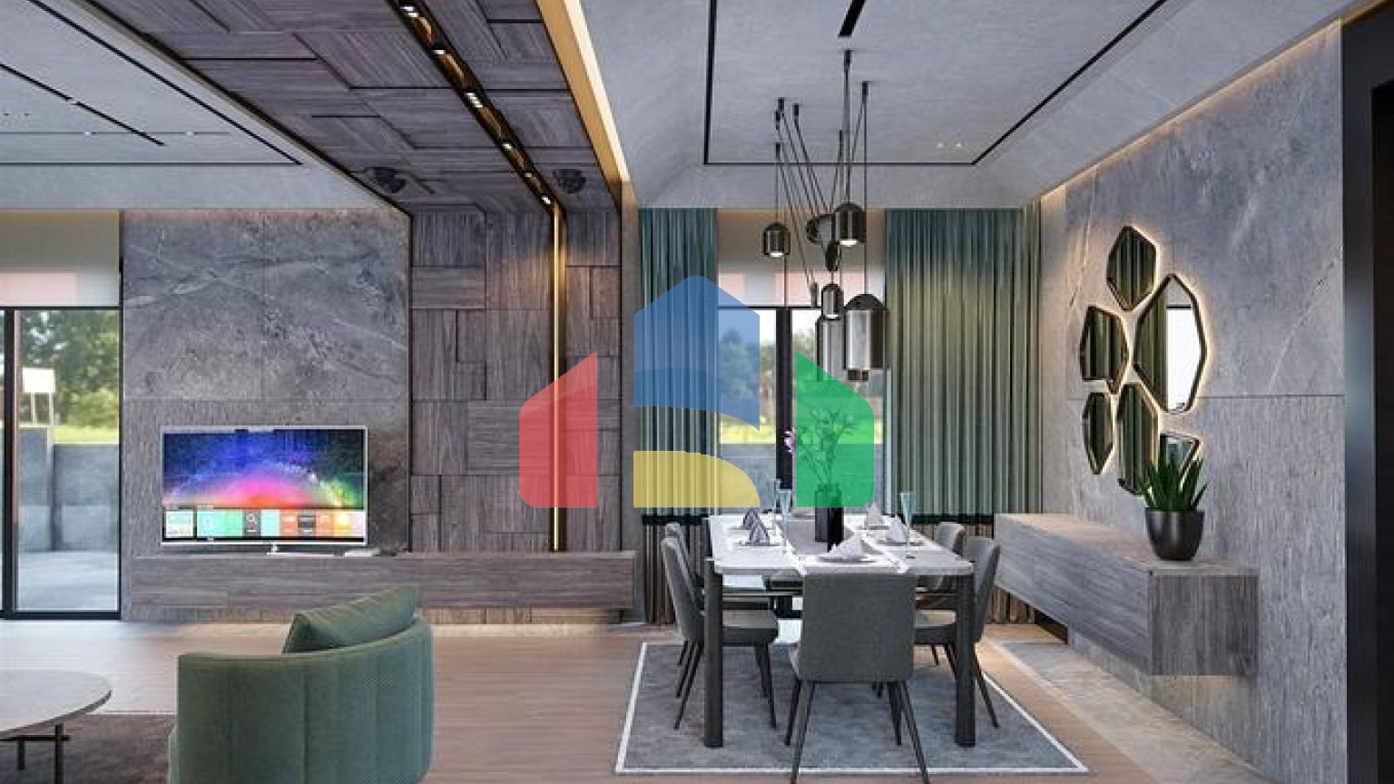 Вилла планировки 6+1 в микрорайоне Эрменек - Анталия