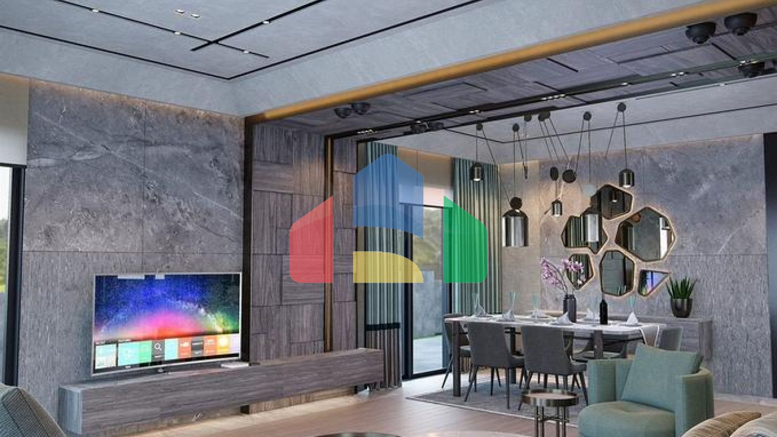 Вилла планировки 6+1 в микрорайоне Эрменек - Анталия