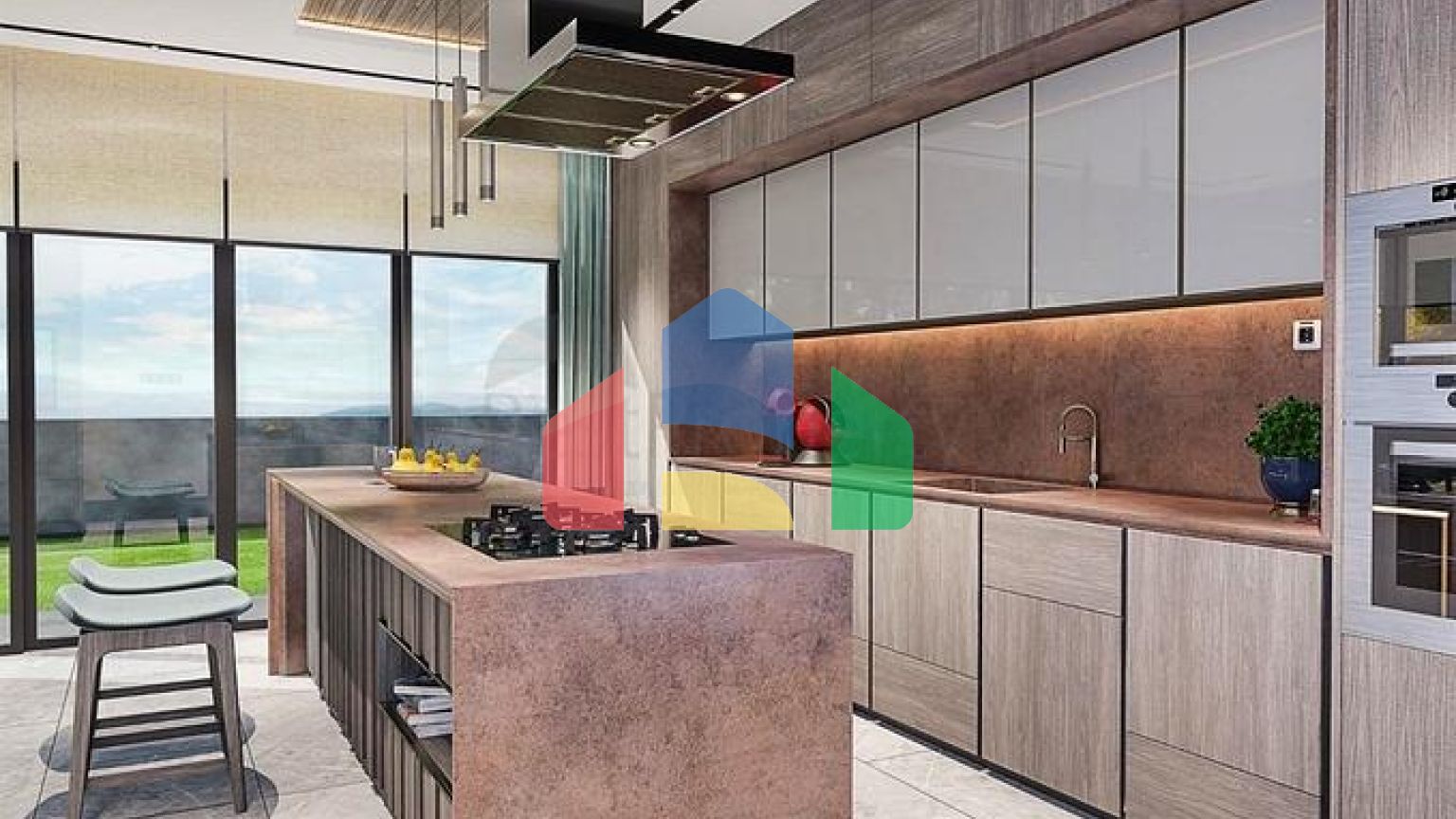 Вилла планировки 6+1 в микрорайоне Эрменек - Анталия