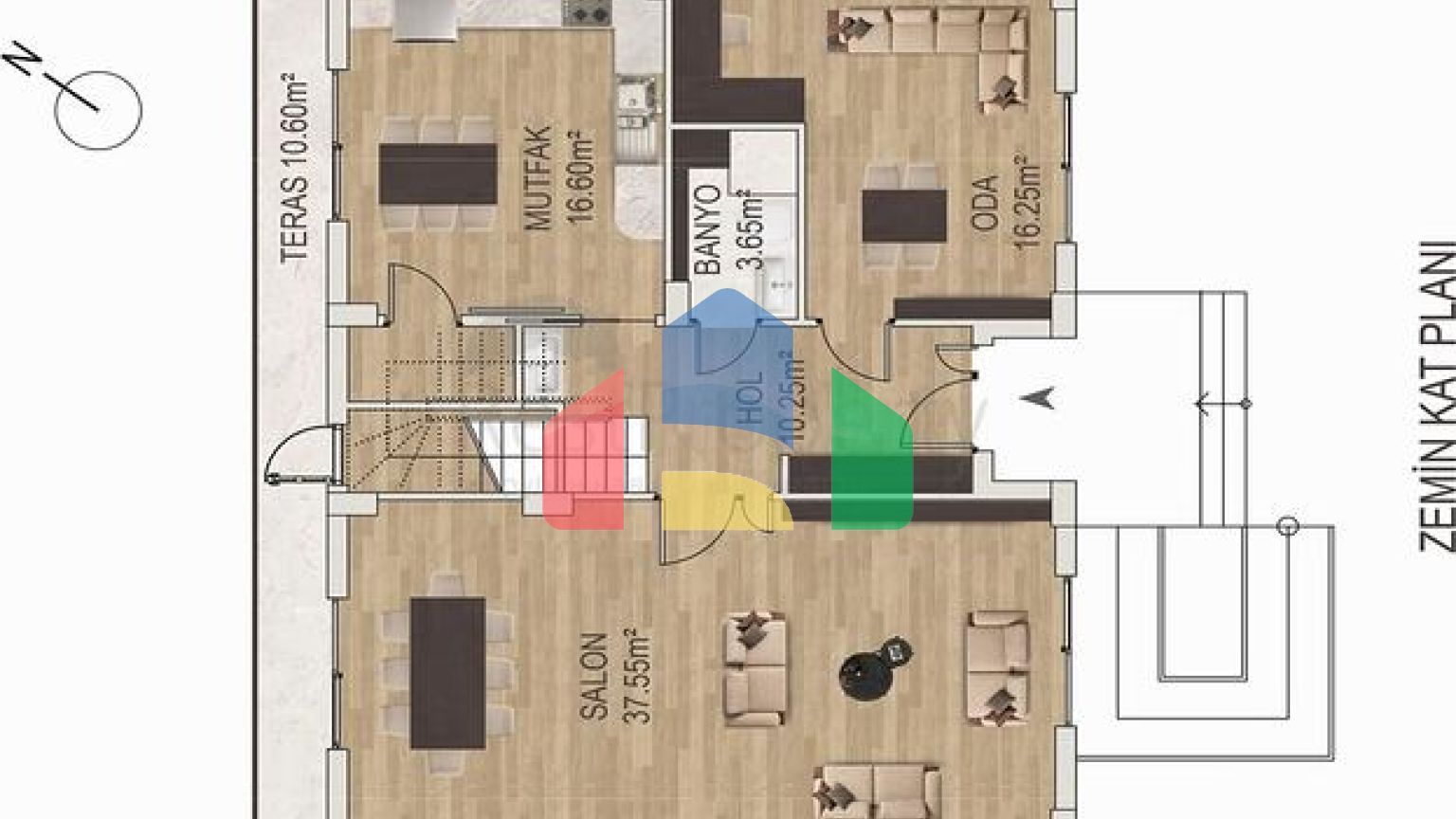 Вилла планировки 5+1 в микрорайоне Эрменек - Анталия