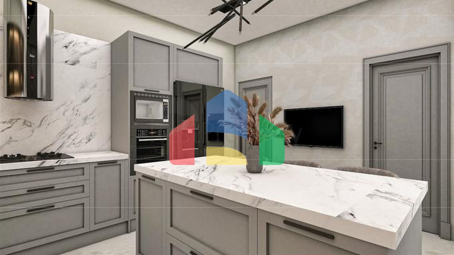 Вилла планировки 5+1 в микрорайоне Эрменек - Анталия