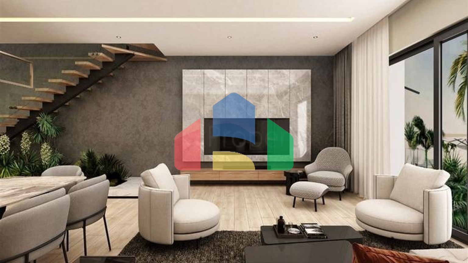 Вилла планировки 4+1 в микрорайоне Эрменек - Анталия