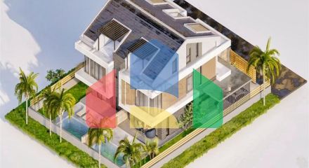 Вилла планировки 4+1 в микрорайоне Эрменек - Анталия