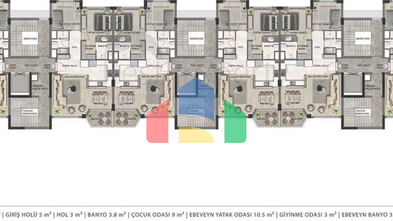 Квартири планування 2+1 , 3+1 і 4+1 дуплекс в районі Лара-Анталія