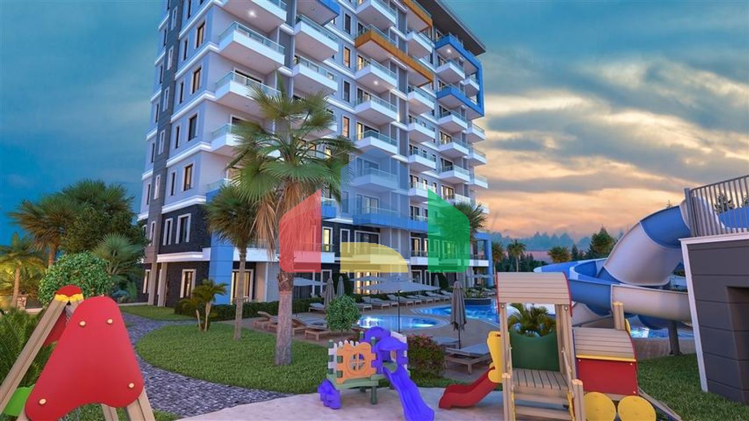 Квартира с видом на море в живописном районе Алании