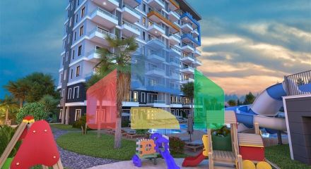 Квартира с видом на море в живописном районе Алании