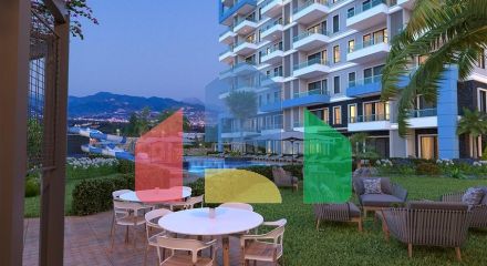 Квартира с видом на море в живописном районе Алании