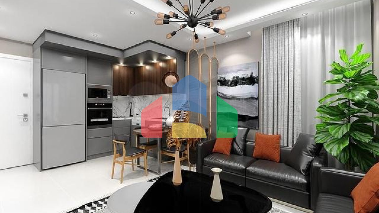 Квартира с видом на море в живописном районе Алании