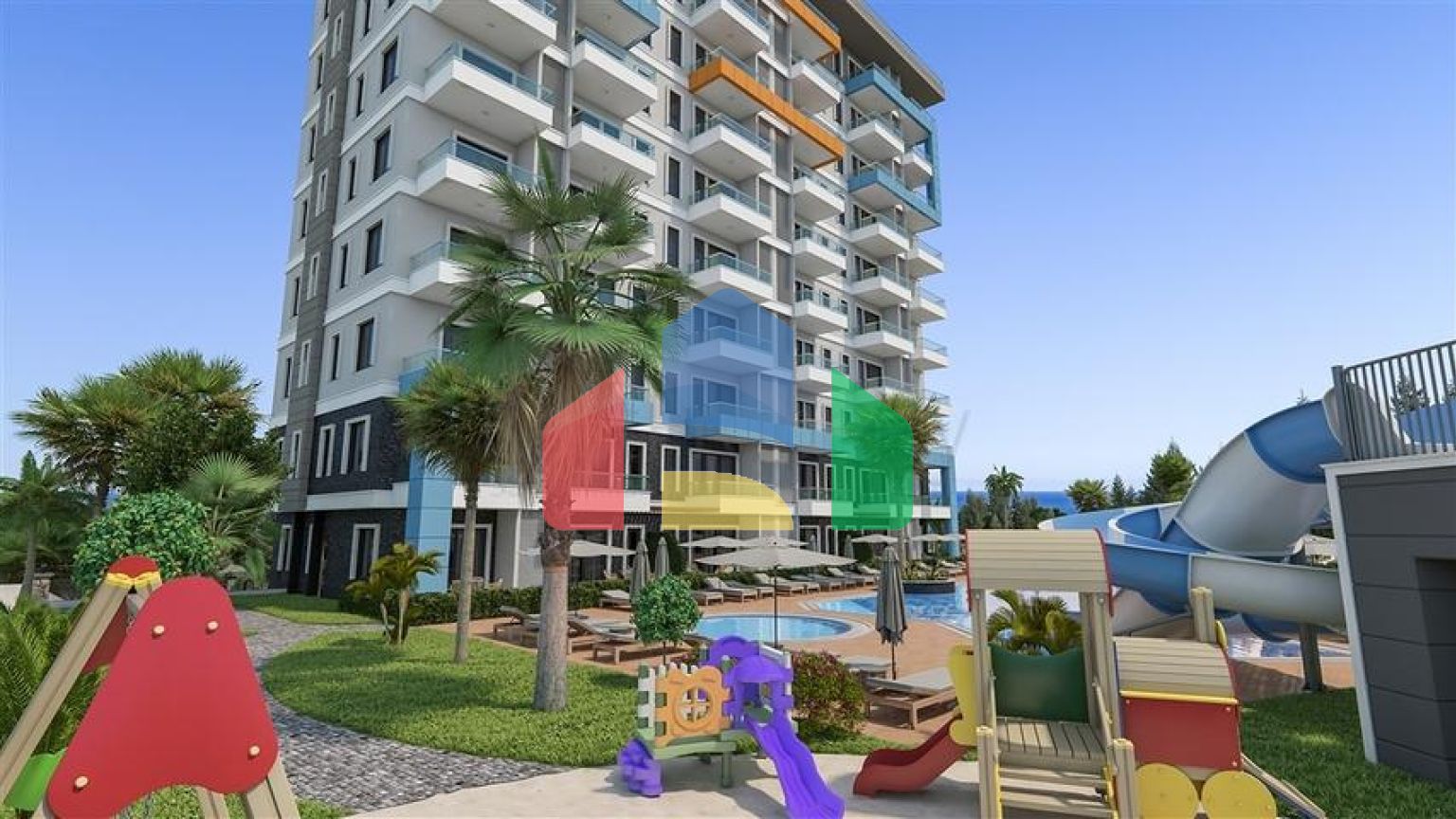 Квартира с видом на море в живописном районе Алании