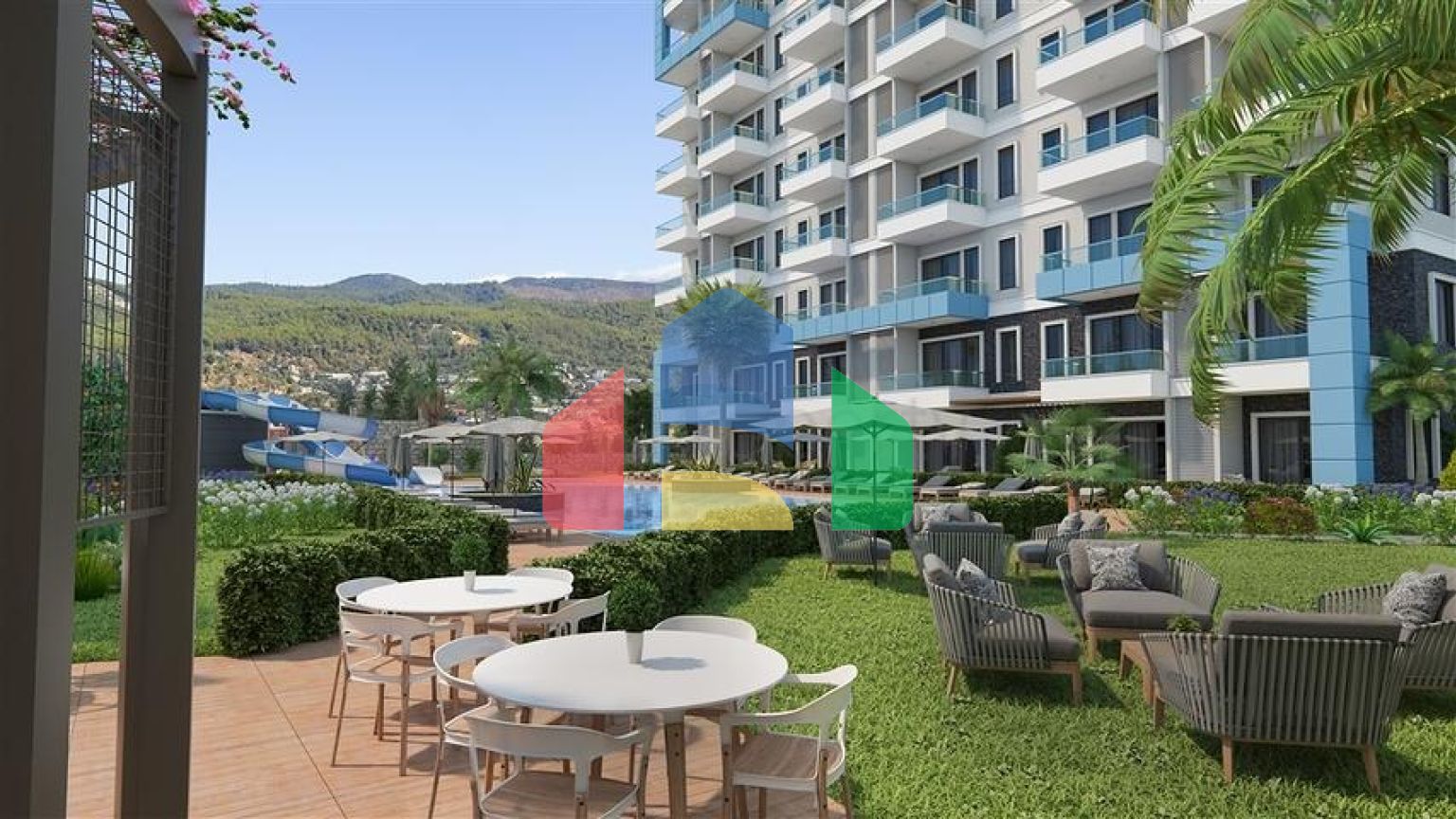 Квартира с видом на море в живописном районе Алании