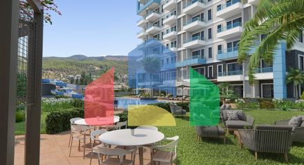 Квартира с видом на море в живописном районе Алании