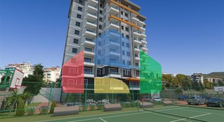 Квартира с видом на море в живописном районе Алании