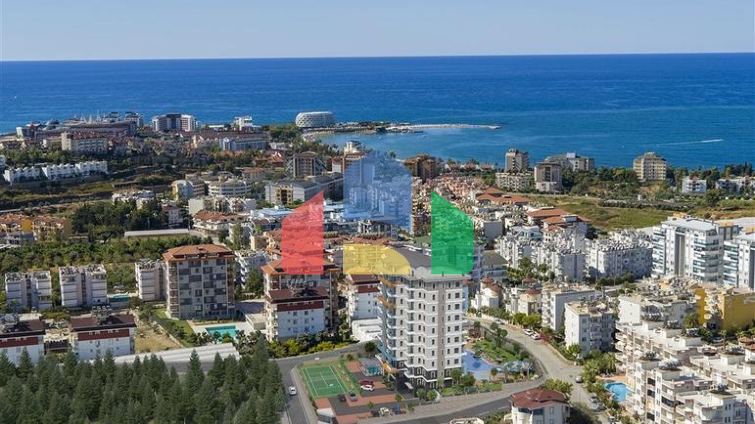 Квартира с видом на море в живописном районе Алании