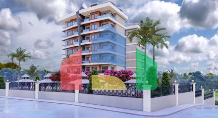 Квартира 1+1 в новом комплексе в Авсалларе