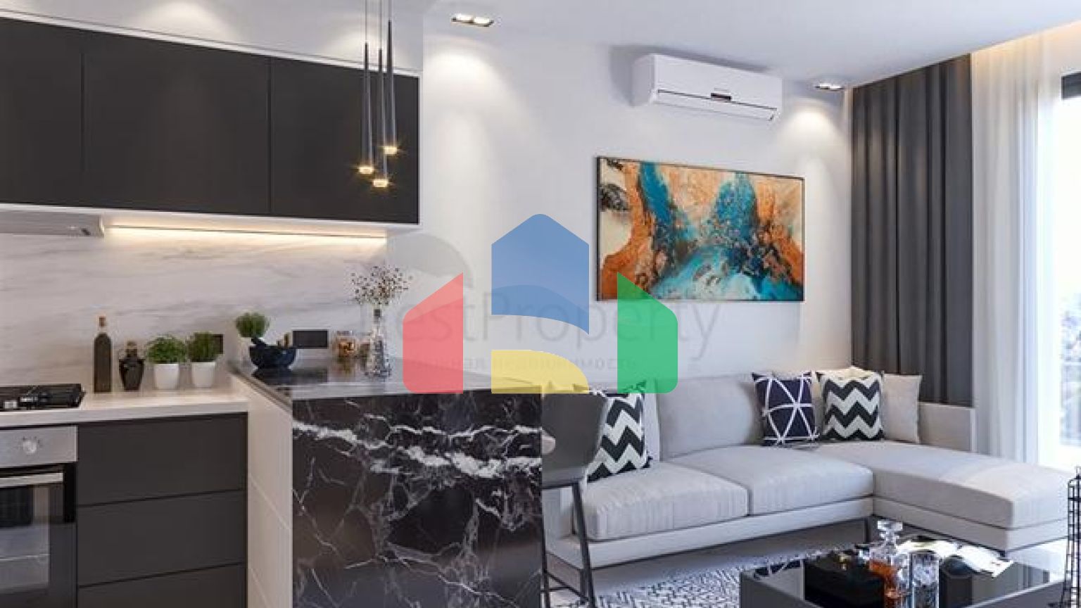 Квартири 1+1 і 2 + 1 на стадії будівництва в районі Авсаллар