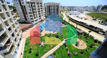 Затишна мебльована квартира з багатою інфраструктурою в мальовничому районі Авсаллар