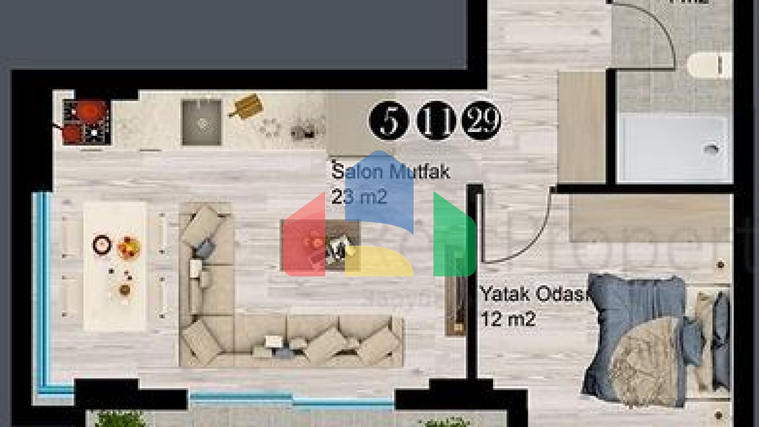 Новый инвестиционный проект в районе Авсаллар с планировками 2+1 и 1+1