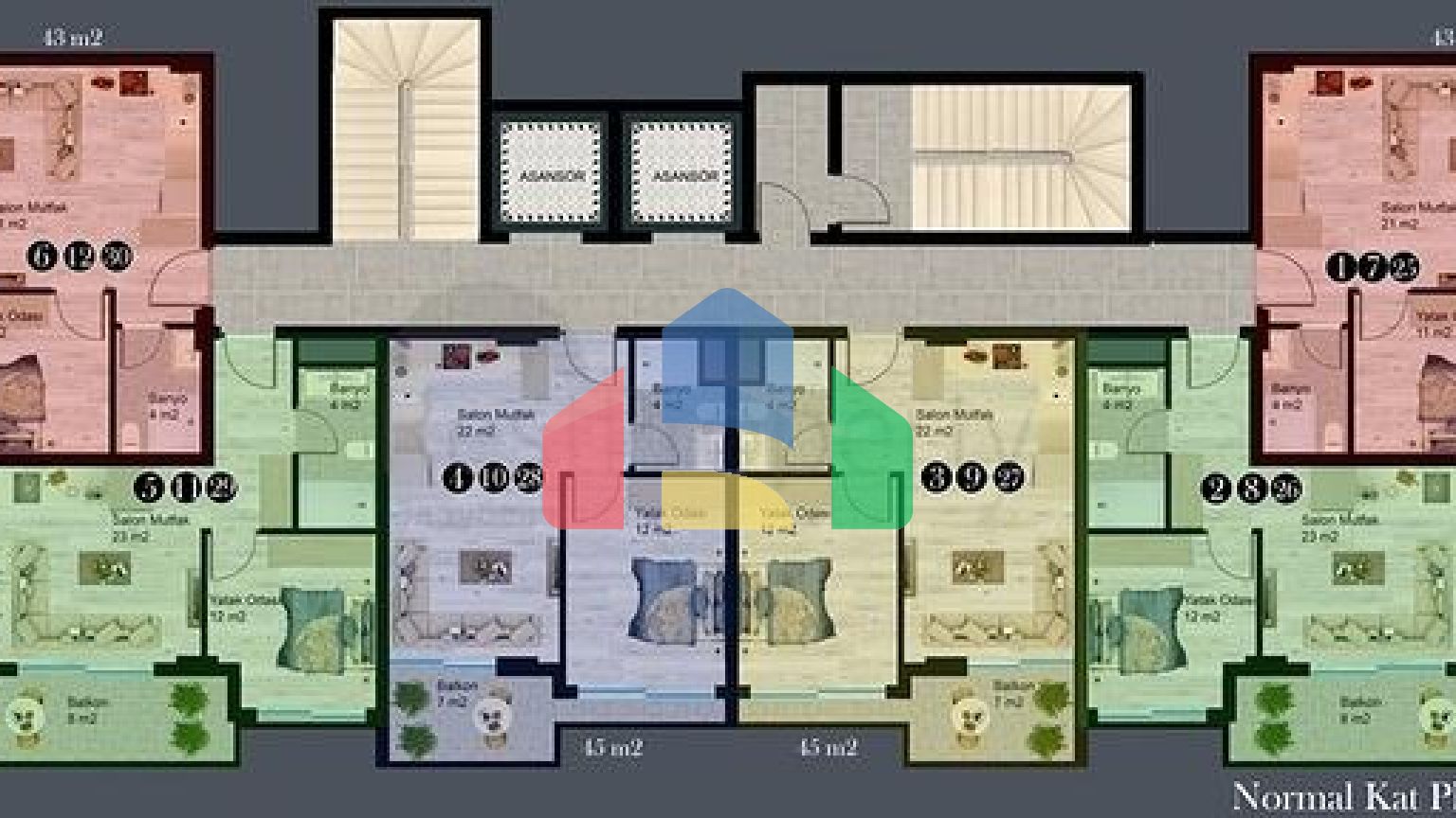 Новый инвестиционный проект в районе Авсаллар с планировками 2+1 и 1+1