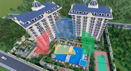 Квартира 1 + 1 в новому комплексі в Авсалларі
