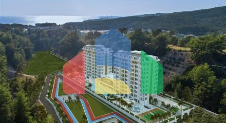 Квартира 1+1 в новом комплексе в районе Авсалар