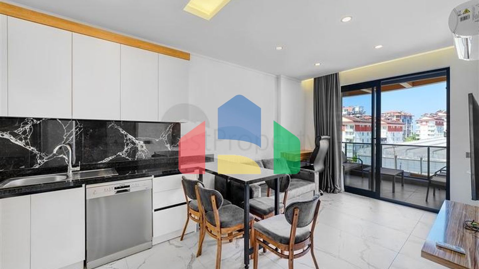 Двокімнатна квартира в новому проекті C розвиненою інфраструктурою в Авсалларі