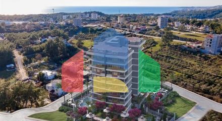 1+1 apartment in a complex under construction in Avsallar