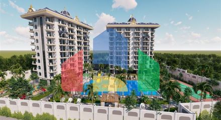 Квартира 1+1 в новом комплексе в Авсалларе