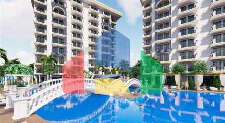 Квартира 1+1 в новом комплексе в Авсалларе