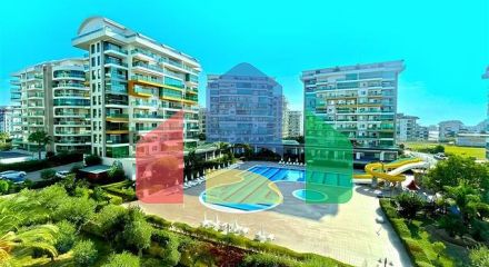 Квартира 1 + 1 в популярному житловому комплексі в районі Авсаллар