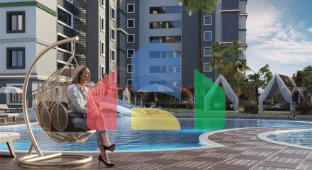 1+1 apartment in the green Avsallar district