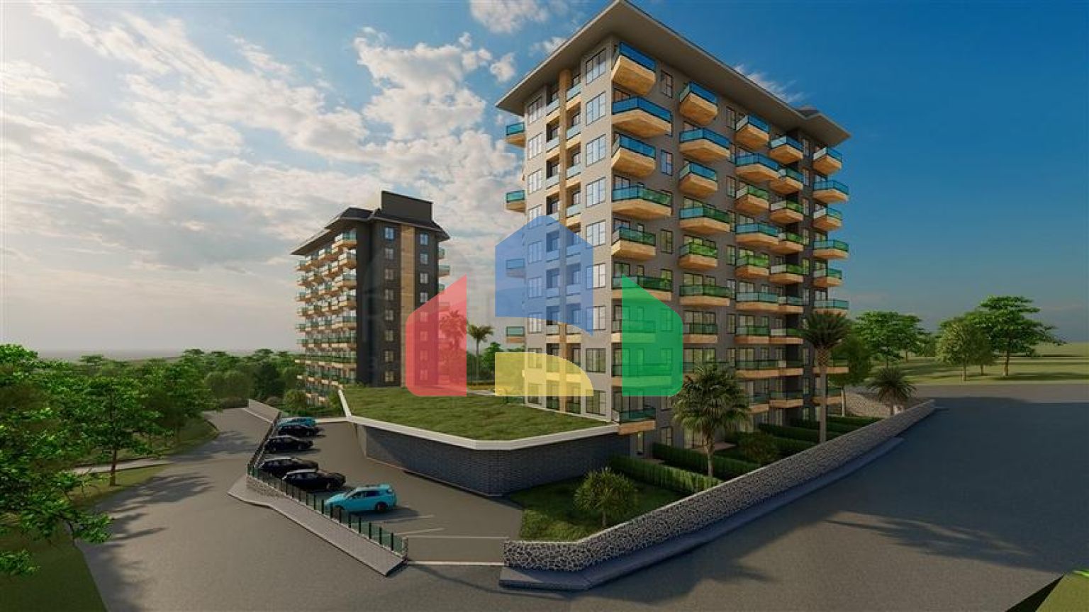 Квартира планировкой 1+1 в новом строящемся доме в районе Авсаллар