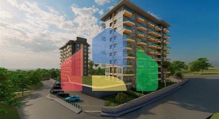 Квартира планировкой 1+1 в новом строящемся доме в районе Авсаллар