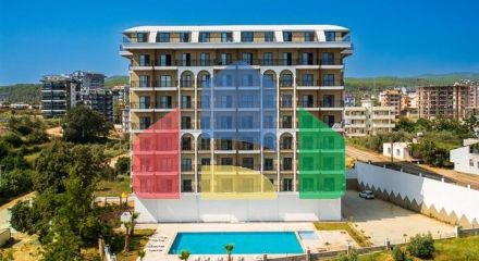 Двухкомнатная квартира 1+1 в районе Авсаллар