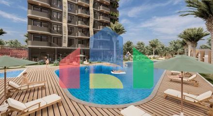 Современная квартира 1+1 в благоустроенном жилом проекте в районе Авсаллар