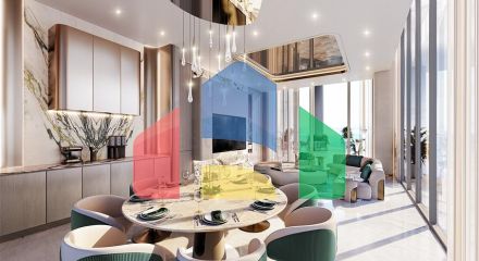 Апартаменти з видом на Бурдж-Халіфа та басейни в Дубаї