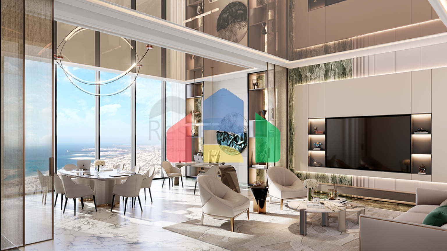 Апартаменти з видом на Бурдж-Халіфа та басейни в Дубаї